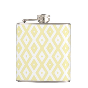 Petaca Patrón de diamante amarillo y blanco pálido