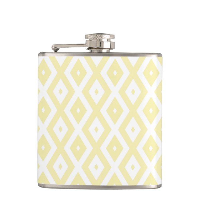 Petaca Patrón de diamante amarillo y blanco pálido (Anverso)