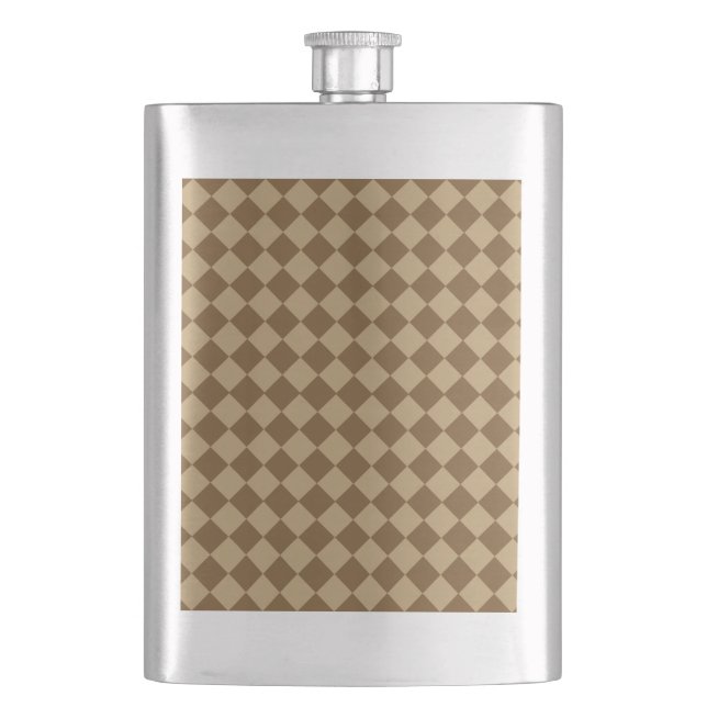 Petaca Patrón de diamante de combinación marrón de STaylo (Anverso)