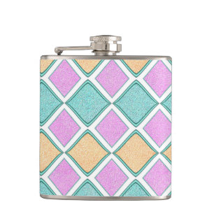 Petaca Patrón de diamante de prisma Harlequin pastel