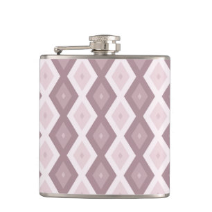 Petaca patrón de diamante rosa de cuarzo Rosa