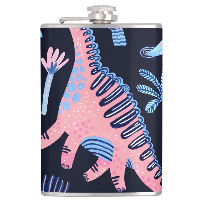 Petaca Patrón de dinosaurios personalizados. (Anverso)