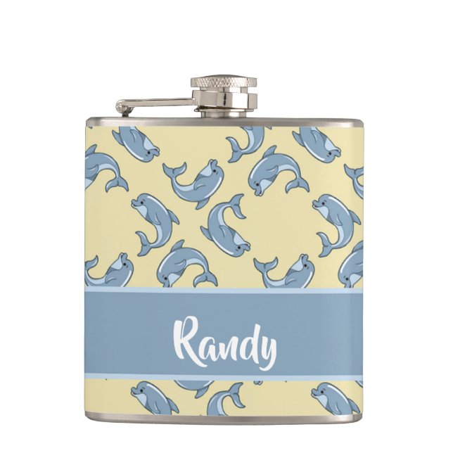 Petaca Patrón de dolpins azules (Anverso)