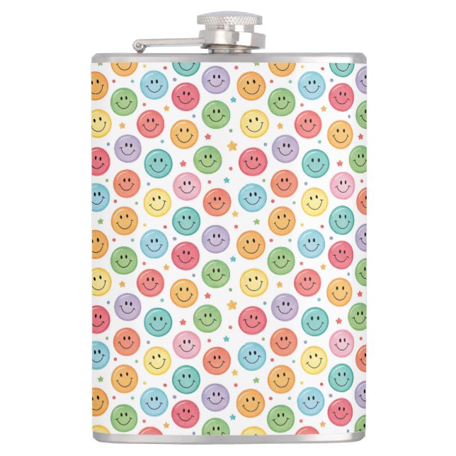 Petaca Patrón de Emoji Sonriente (Anverso)