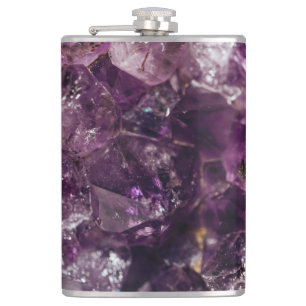 Petaca Patrón de energía de cuarzo de cristal púrpura