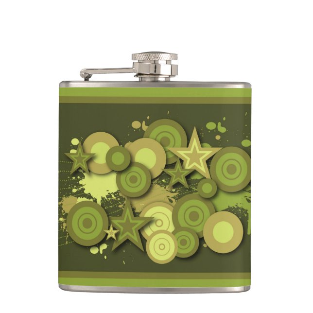 Petaca Patrón de estrella y círculo abstracto (Anverso)