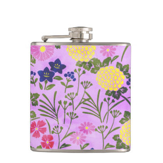 Petaca Patrón de flor violeta de bonito