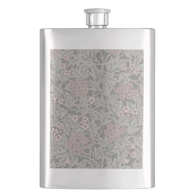 Petaca Patrón de flores de William Morris Jasmine (Anverso)