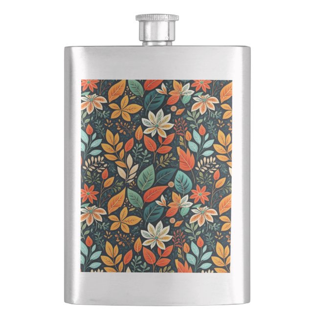 Petaca Patrón de flores exóticas florales (Anverso)