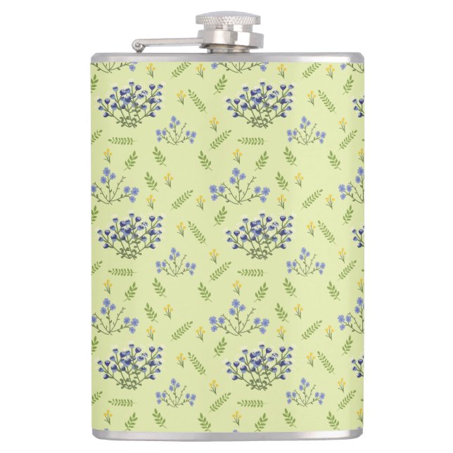 Petaca patrón de flores púrpura y amarilla (Anverso)