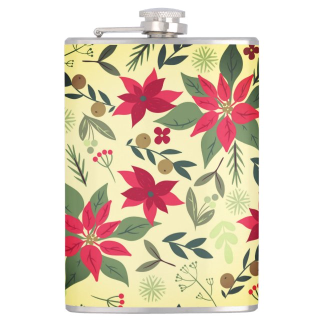 Petaca Patrón de flores rojas navidades-11600 (Anverso)