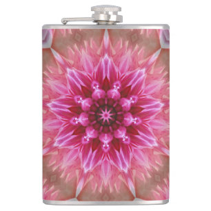 Petaca Patrón de flores rosadas de Mandala geométrica-675