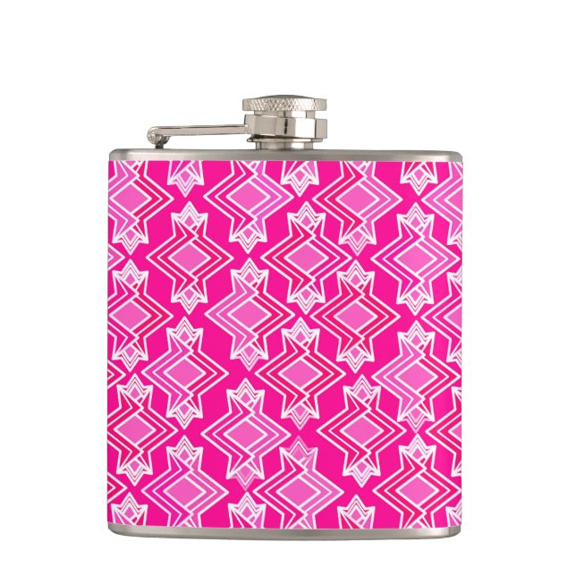 Petaca Patrón de fondo Art Deco, rosa fucsia (Anverso)