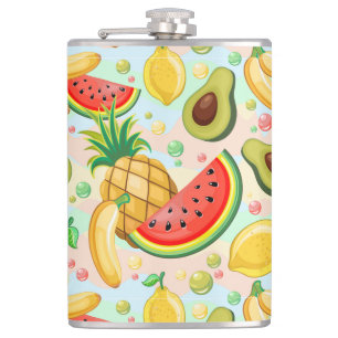 Petaca Patrón de frutas de verano fresco