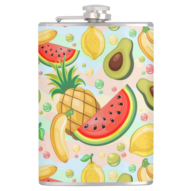 Petaca Patrón de frutas de verano fresco (Anverso)