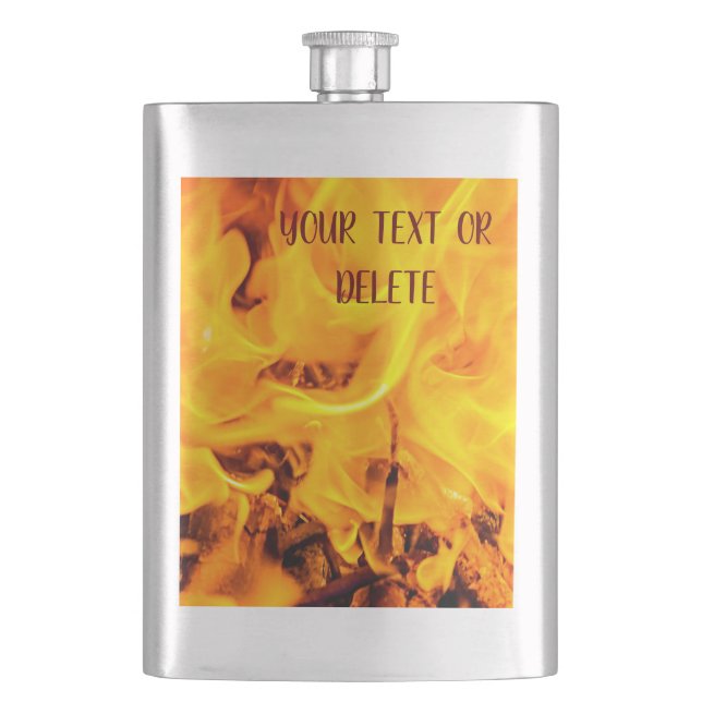 Petaca Patrón De Fuego Y Flores (Anverso)