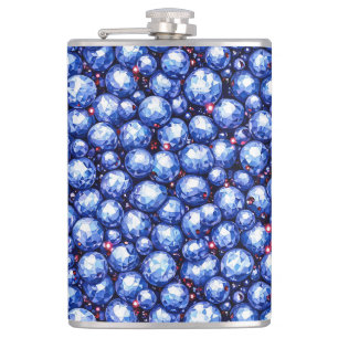 Petaca Patrón de gemas azules brillantes