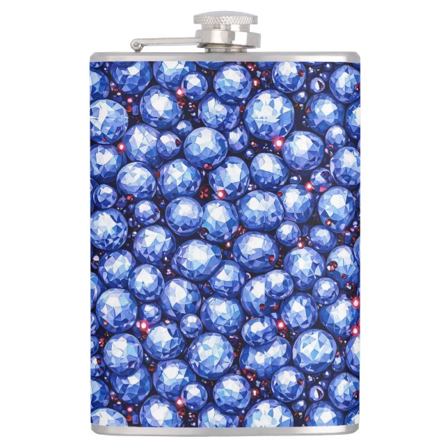 Petaca Patrón de gemas azules brillantes (Anverso)