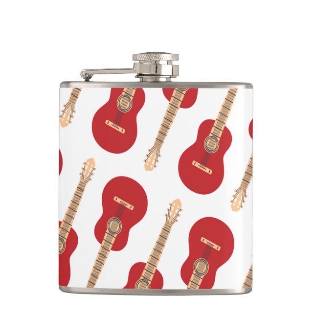 Petaca Patrón de guitarra roja (Anverso)