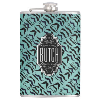 Petaca Patrón de hipster azul y negro personalizado