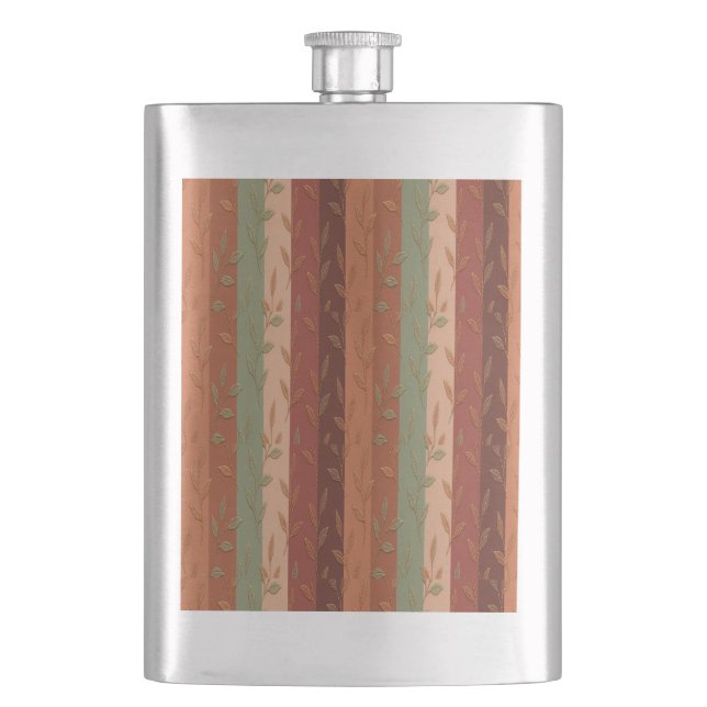 Petaca Patrón De Hoja De Boho Decoración De Casa Rústica (Anverso)