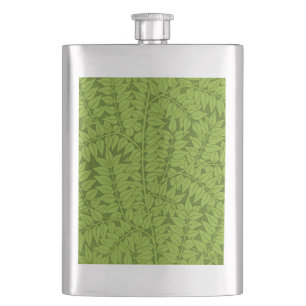 Petaca Patrón de hoja verde de rama vintage de William Mo