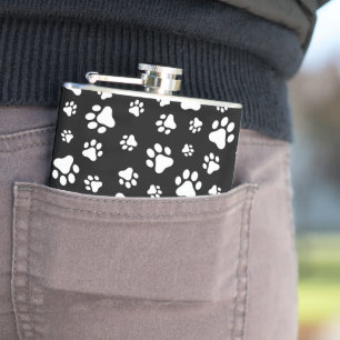 Petaca Patrón de hojas, pinturas, negro y blanco