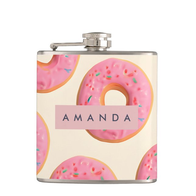 Petaca Patrón de hueso rosado personalizado (Anverso)