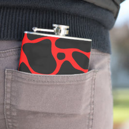 Petaca Patrón de impresión animal-jirafa negra y roja