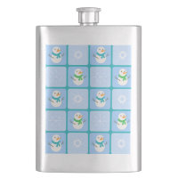 Patrón de invierno de snowman y copos de nieve