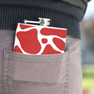 Petaca Patrón de jirafa roja y blanca