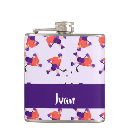 Petaca Patrón de jugador de hockey sobre hielo en patinaj