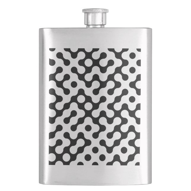 Petaca Patrón de laberinto blanco y negro (Anverso)