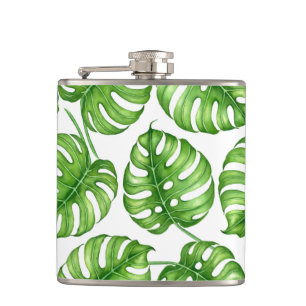 Petaca Patrón de las acuarelas de Monstera