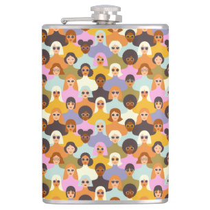 Petaca Patrón de las mujeres retro del mundo