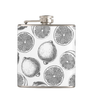 Petaca Patrón de limón dibujado a mano