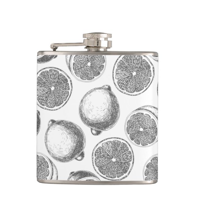 Petaca Patrón de limón dibujado a mano (Anverso)