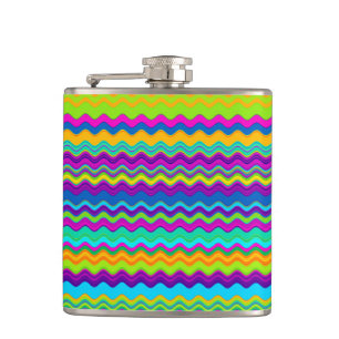 Petaca Patrón de línea ondulada multicolor