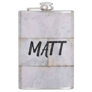 Petaca Patrón de mármol Piedra gris de cerámica blanca y 