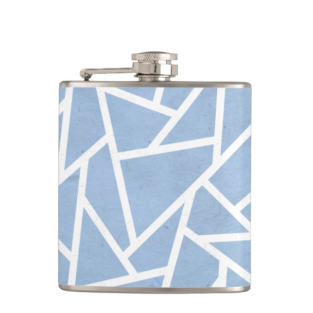 Petaca Patrón de mosaico azul pálido y blanco (Anverso)