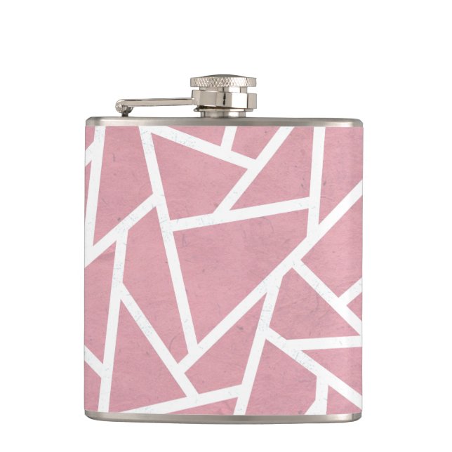 Petaca Patrón de mosaico de coral y blanco (Anverso)