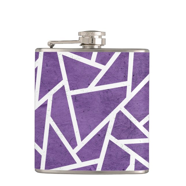 Petaca Patrón de mosaico morado y blanco (Anverso)