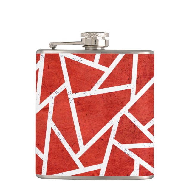 Petaca Patrón de mosaico rojo y blanco (Anverso)
