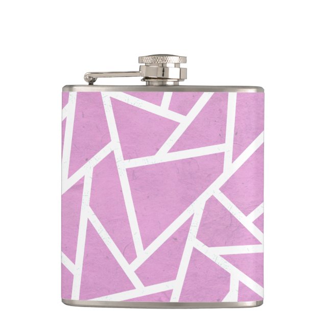 Petaca Patrón de mosaico rosa y blanco (Anverso)