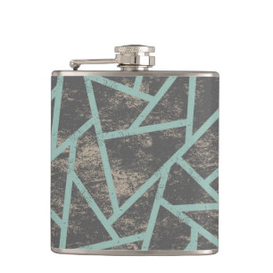 Petaca Patrón de mosaico verde pálido y gris