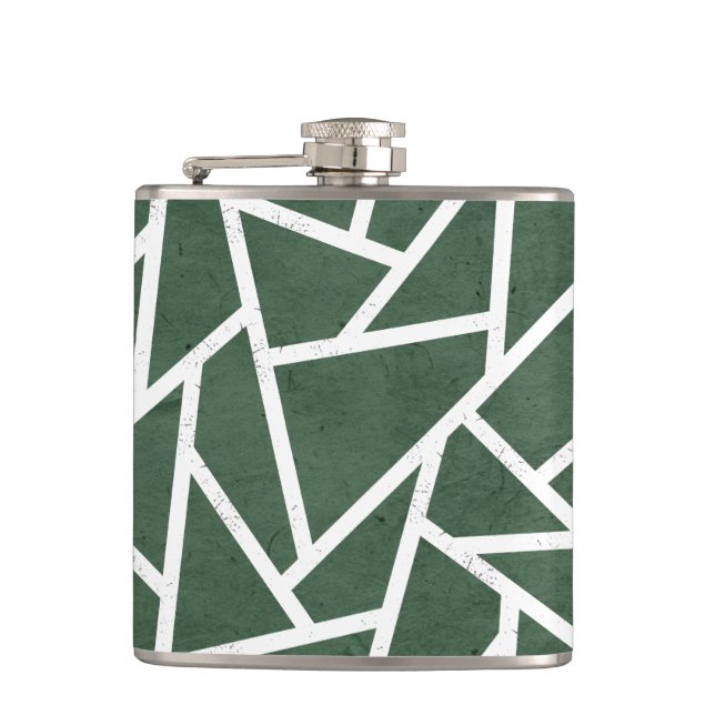 Petaca Patrón de mosaico verde y blanco (Anverso)