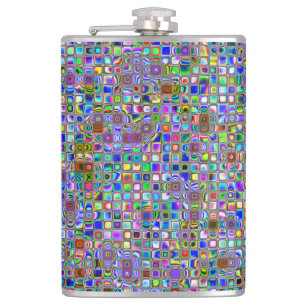 Petaca Patrón de mosaicos con textura de arcoiris psicodé