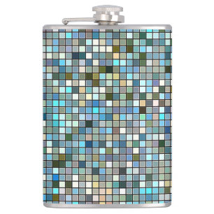 Petaca Patrón de mosaicos de la plaza azul terrenal