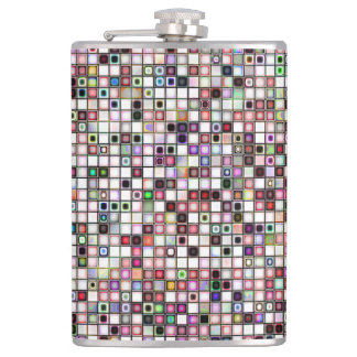 Petaca Patrón de mosaicos de tonos de joyas retro con pro