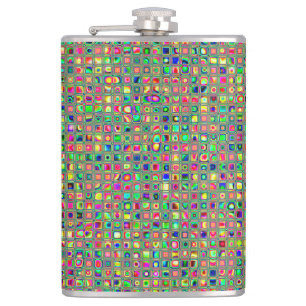 Petaca Patrón de mosaicos texturados del Neon Rainbow